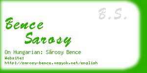 bence sarosy business card